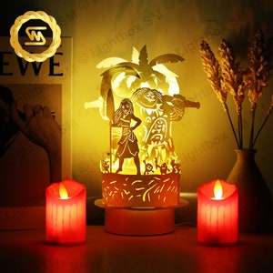 Lanterne di carta Moana - Lampada taglio carta Buon Natale - Modello taglio carta - Xmas LanternXmas -3D Cricut, Silhouette
