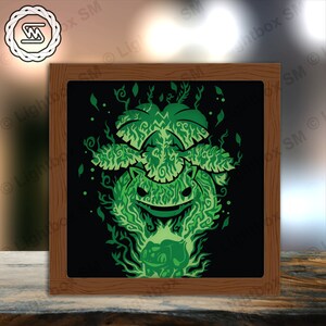 Pokemon 12 - File modello di scatola leggera tagliata di carta, Shadow Box, 3D Papercut Lightbox File in formato Svg fai da te, Taglio Cricut, Shadow Papercut