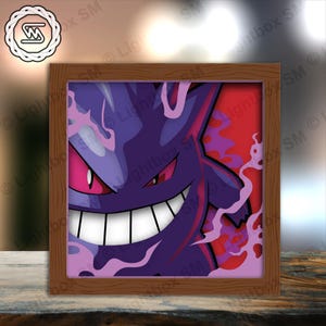 Pokemon 42 - File modello scatola luminosa tagliata in carta, Shadow Box, file SVG scatola luminosa tagliata in carta 3D fai da te, Cricut di taglio, Shadow Papercut