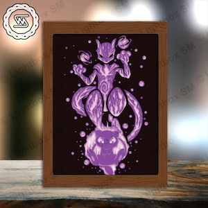 Pokemon 38 - File di modelli di scatole luminose tagliate in carta, Shadow Box, file SVG fai da te per scatole luminose tagliate in carta 3D, Cricut di taglio, Shadow Papercut
