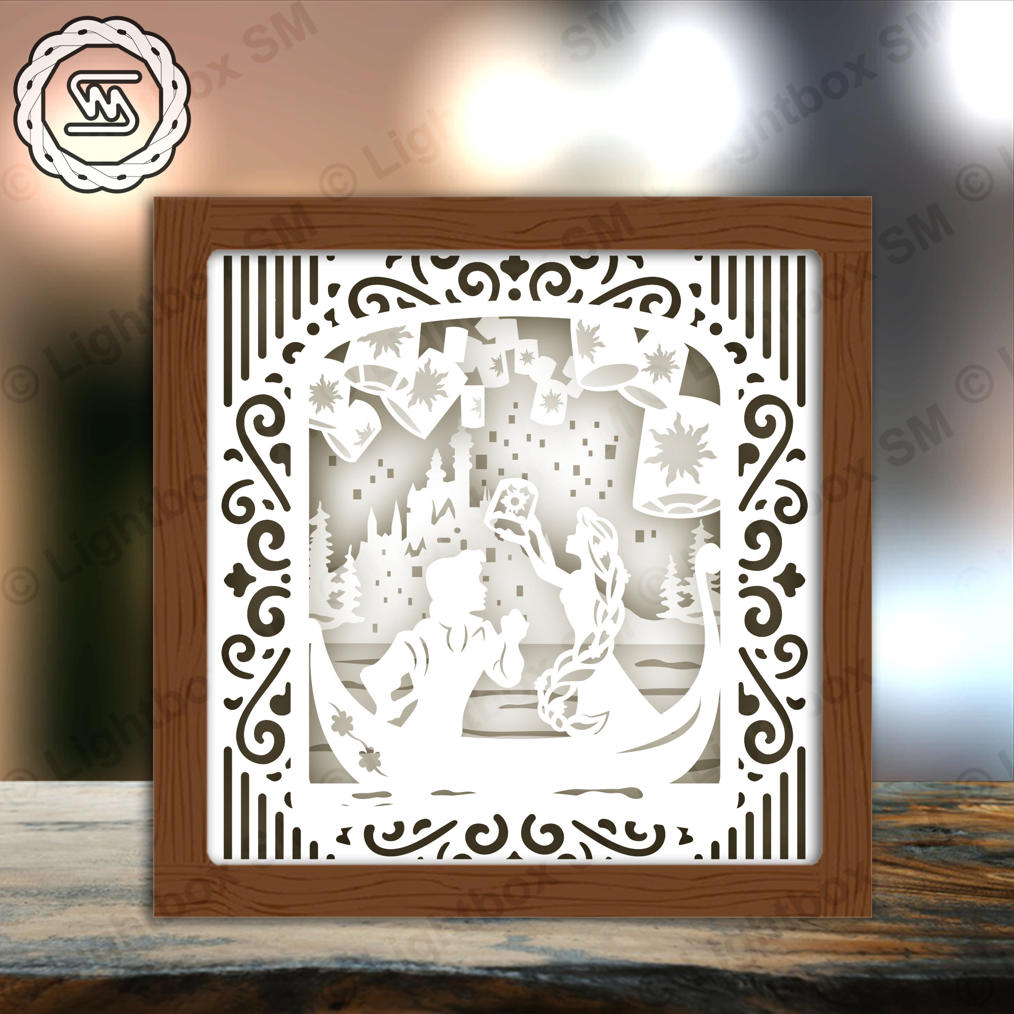 Princess Paper Cut Light Box Template: 3D Shadow Box SVG File (digital ...