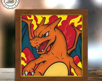 Pokemon P6 Paper Cut Light Box Template: 3D Shadow Box SVG (Digital Download)
