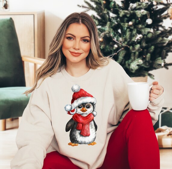 Vintage Christmas Penguin Sweater 