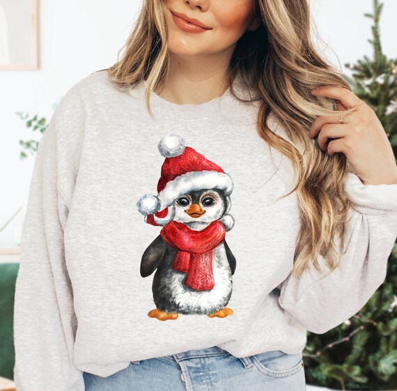 Vintage Christmas Penguin Sweater 