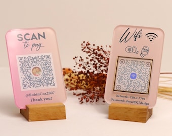 Mini QR Code Sign | Qr Code Sign | Business Social Media Sign | Payment Sign | Acrylic Sign