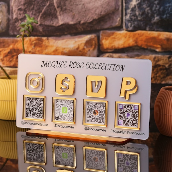 Multi QR code Business Social Media Sign | Payment Sign | Custom Logo Sign | Payment Method and Social Media Sign