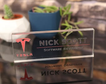 Office Decor CUSTOM Print Acrylic Block Personalized Desk Name Plate, Office Decor, Teacher, Phd Gift, Personalized Gift, Name Sign