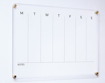 Weekly Planner Dry Erase Acrylic Calendar Command Center for Weekly Scheduling and Wall Decor