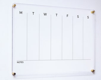 Weekly Planner Dry Erase Acrylic Calendar Command Center for Weekly Scheduling and Wall Decor