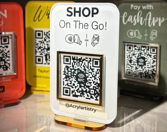 Mini QR Code Sign | Social Media Sign | Business Social Media Sign | Payment Sign | Instagram Facebook Zelle Venmo Cashapp QR Code Sign