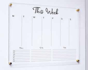 Weekly Planner | Dry Erase Calendar | Command Center| Acrylic Calendar | For Weekly Scheduling and Wall Decor