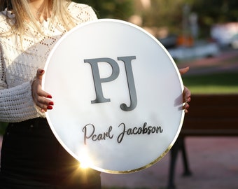 3D Round Business  Backlit Logo Sign | Custom Acrylic Business Sign | Salon Decor | Salon Sign | Neon Sign | Wall Sign | FREE SHIPPING