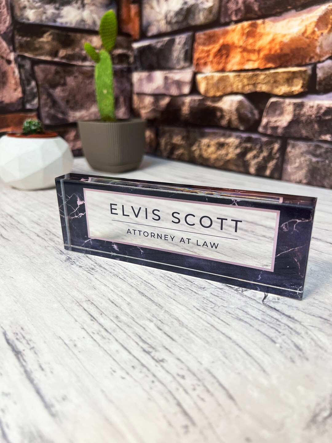 Personalized Acrylic Desk Name Plate CUSTOM Print on Clear Acrylic Block Etsy