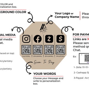 QR code sign	social media sign	social sign	Instagram sign	payment sign	facebook sign	venmo sign	acrylic sign	qr code sign busines	cashapp sign	salon sign	business sign	qr sign