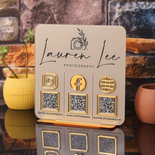 Custom Acrylic QR Code Sign | Social Media Display | Business Payment Sign