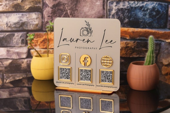 Multi QR code Business Social Media Sign | Payment Sign | Custom Logo Sign | Payment Method and Social Media Sign