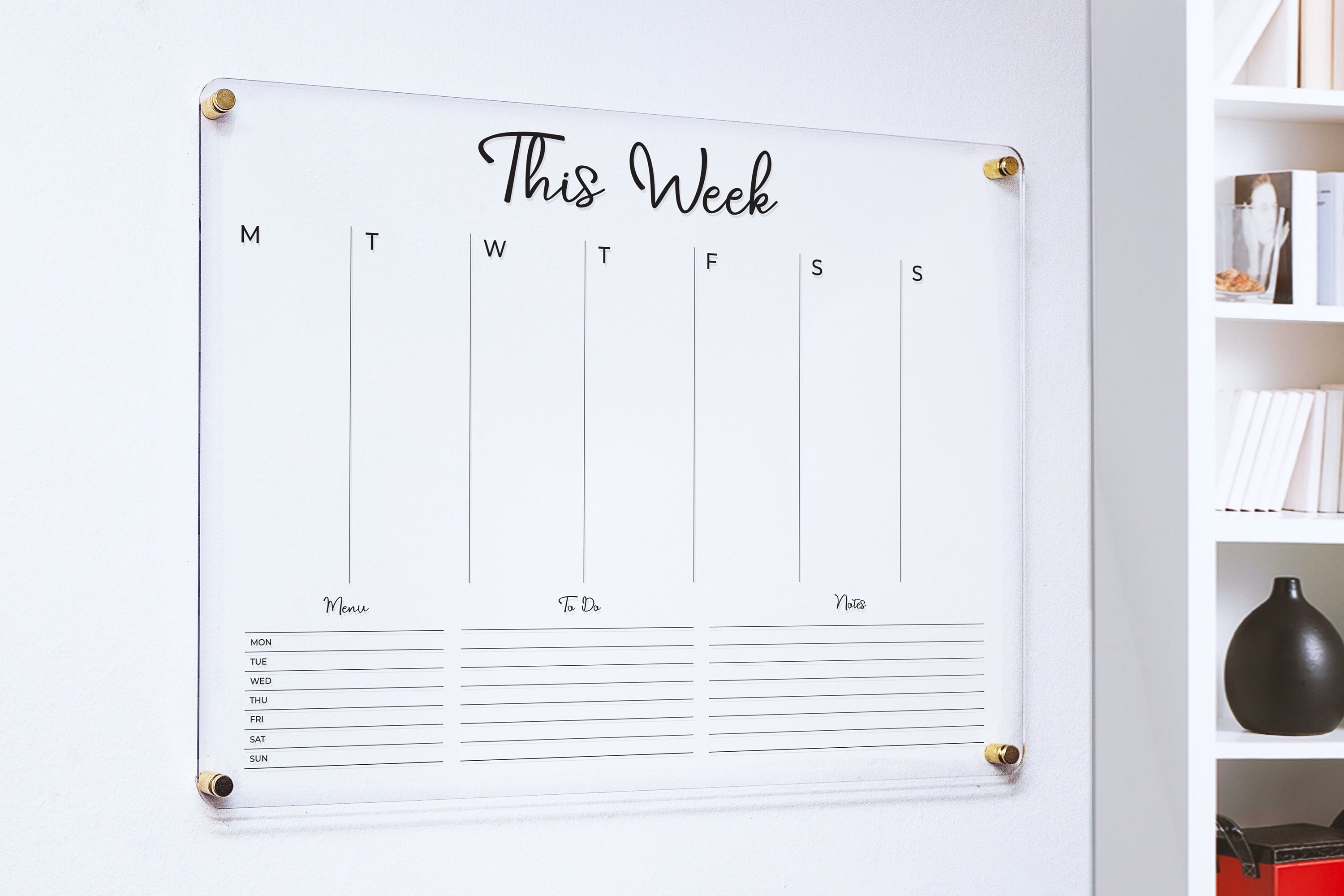 Weekly Planner | Dry Erase Calendar | Command Center| Acrylic Calendar | For Weekly Scheduling and Wall Decor