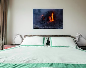 Molten Majesty - Stunning Hawaiian Volcano Eruption Metal Print | Hawaiian Ocean | Hawaii Art | Home Decor | Hawaii Beach | Photography