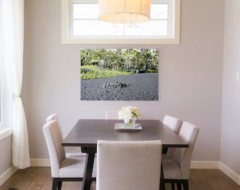 Black Sand Beach, Hawaii - Hawaiian Landscape | Hawaii Wall Art | Punalu'u, Big Island | Black Sand Beach Photography | Custom Metal Print