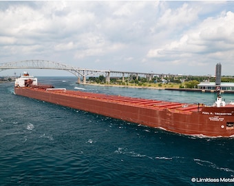 Queen Of The Lakes - Paul R. Tregurtha | Port Huron, Michigan | Freighter | Blue Water Bridge | Great Lakes | Lake Huron | Wall Art