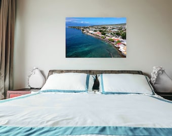 Lahaina Shore Line - Hawaii Landscape | Maui, Hawaii Wall Art | Metal Print Wall Decor | Photography | Mountains | Front Street Lahaina
