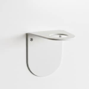 Weißer Spenderhalter aus Edelstahl und Aluminium | Mit oder ohne Bohren | Wandmontage für wiederbefüllbare Flaschen | Duschflaschenhalter