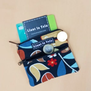 Fabric purse, floral print fabric purse, zipper purse, wallet purse, fabric wallet