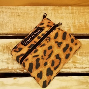 Leopard print purse, fabric purse, zipper purse, wallet purse, fabric wallet