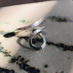 Handmade Sterling Silver Wrap Around Flat Midi Ring Boho Hippy Jewellery Gift for Her Everyday Minimal Ring Birthday Womens Christmas Gift