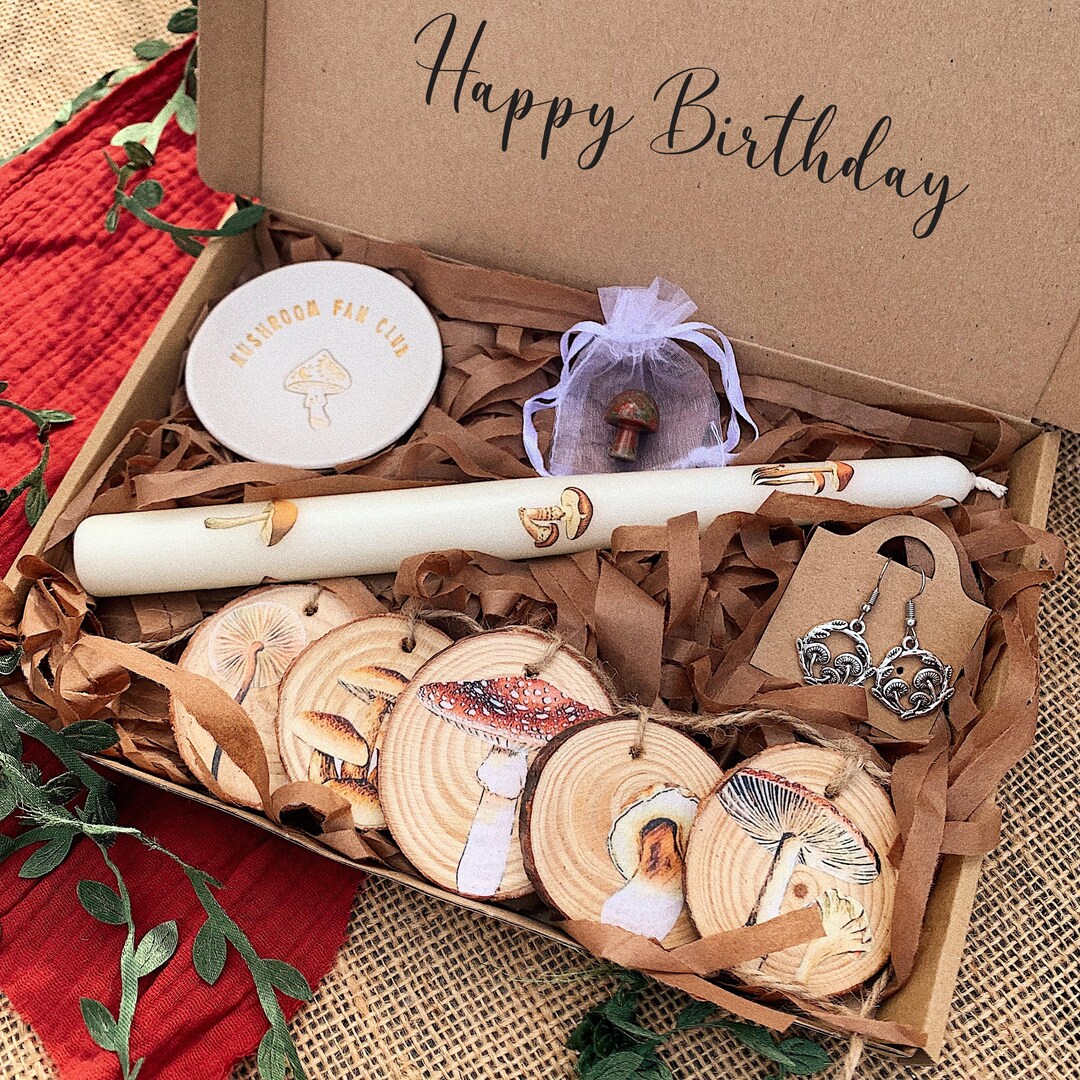 Mushroom Gift Box for Her Birthday Hamper Treat Box Handmade