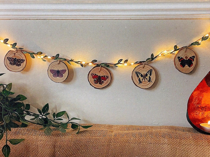 Butterfly Bunting Nature Aesthetic Boho Hippy Home Wall Decor Garland