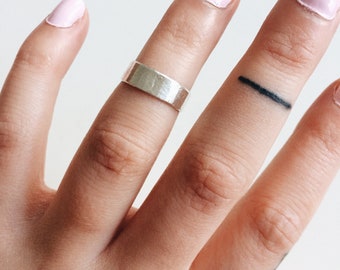 Handmade Sterling Silver Minimal Band Midi Ring | Boho Jewellery | Gift for Her Everyday Minimalist Adjustable Ring Birthday Womens Gift