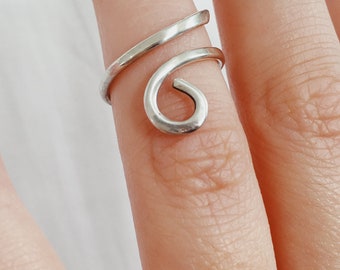 Handmade Sterling Silver Wrap Around Band Midi Ring | Boho Jewellery | Stacking Ring | Gift for Her Mothers Day | Handmade Birthday Gift