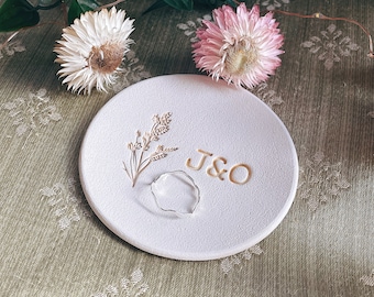 Personalised Letter Couples Initial Dish Engagement Wedding Ring Jewellery Bowl Handmade Gift | Anniversary Wedding Table Thoughtful Gift