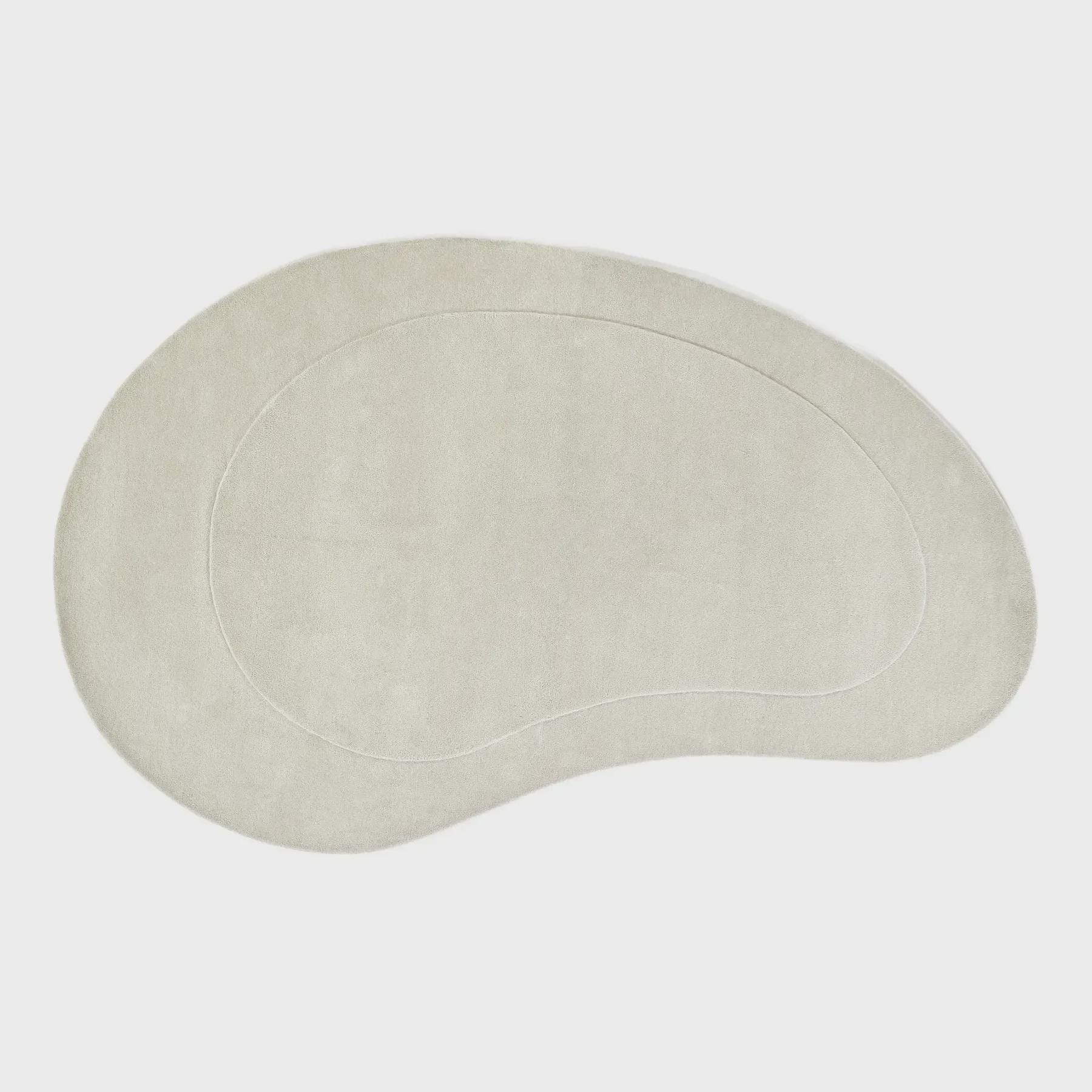Monochromatic Modern Abstract Irregular kidney Shape Woolen HandTufted Designer luxurious Area Rug for Living Room Bedroom Curved Design