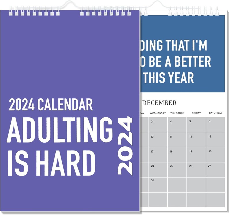 Adulting is Hard 2024 Calendar 2024 Monthly Inspirational - Etsy