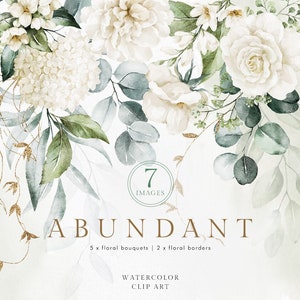Acuarela Flor Verde Blanco Oro eucalipto ramo borde rosa peonía invitación de boda floral clipart png digital vegetación hojas arte