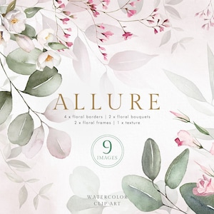 Acquerello Rosa Blush Bianco Verde rosa peonia eucalipto fiore bouquet cornice di nozze invito floreale clipart png verde digitale
