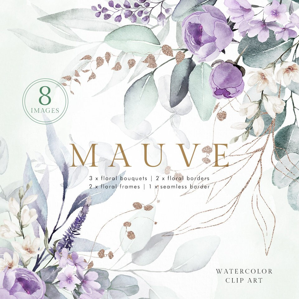 Watercolor Flower Green Gold Violet Purple Eucalyptus Bouquet Border Frame  Rose Peony Wedding Invitation Floral Clipart Png Digital Leaves - Etsy, image size:960x960
