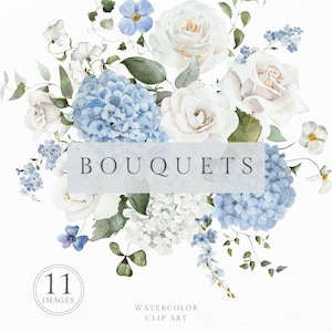 Blumenstrauß Aquarell Blumen blau grün weiß Blumenstrauß Rahmen Kranz vintage Pfingstrose Hochzeit Blumen Png Druck Muster