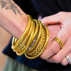 Real braided Buddhist bangle gold by MaLune image 2