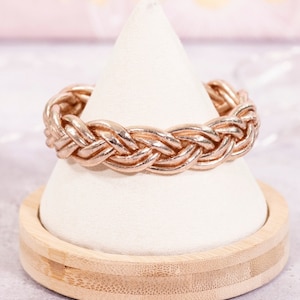 Buddhist rod braided double rose gold - SIZE M 62 mm