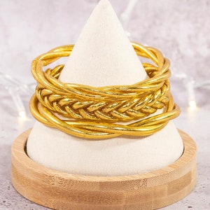 Real braided Buddhist bangle gold by MaLune image 1