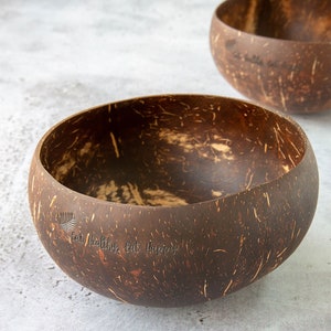 Jumbo (Large) engraved smooth bowl Eat Healthy, Eat Happy by MonJoliBol