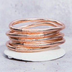 1 Genuine Buddhist bangle - pink gold - by MaLune