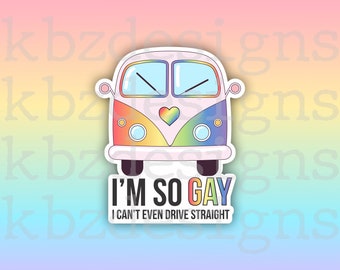 Funny Pride Sticker: LGBTQ+ Rainbow Van - Waterproof Decal