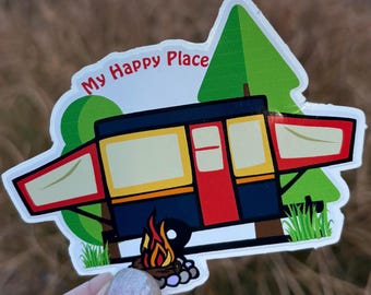 Camping Sticker - Camper Sticker - Trailer Camping Sticker - Nature Sticker - Outdoorsy Sticker - Camp Lover Gifts - Gifts for Campers