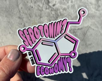 Lustiger Serotonin Molekül Vinyl Aufkleber: Mental Gesundheit Humor