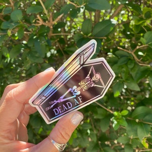 Halloween Sticker - Spooky Season Sticker - Holographic Sticker - Water Bottle Sticker - Gothic Sticker - Coffin Sticker - Spooky Sticker