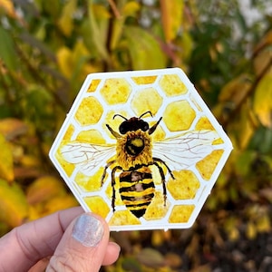 Bee Sticker - Bee sticker for laptop - Save the bees - Bee lover gift - Bee Gifts - Bee gifts for women - Flower Stickers - Bee Kind